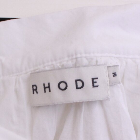 Rhode Malaya Cutwork Embroidered Cotton Midi Skirt In White Heart Eyelet - Picture 3 of 16